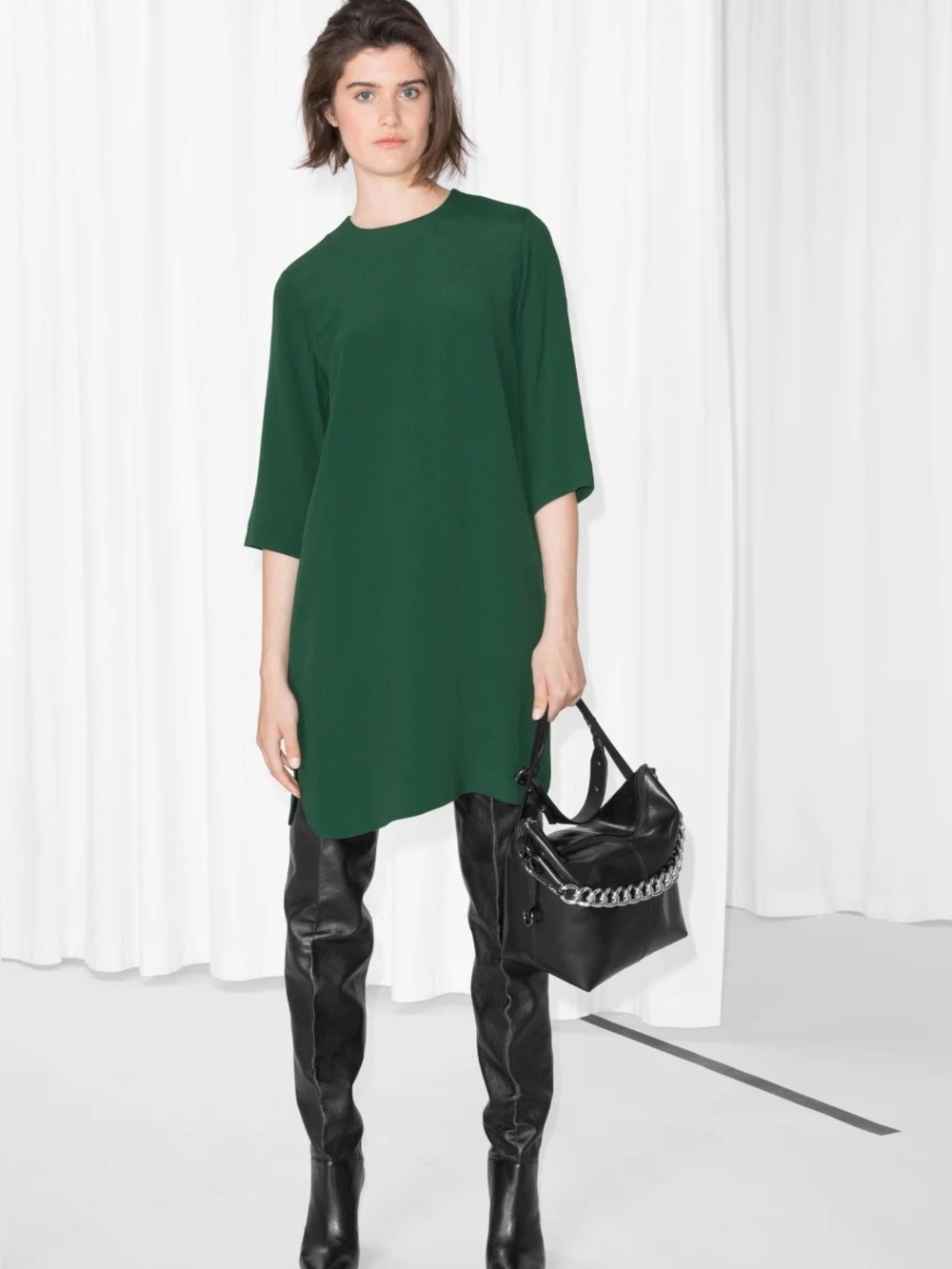 & Other Stories Stockholm Atelier Tunic Dress in Forest Green
Size: 6